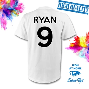 MASSGESCHNEIDERTER NAME & NUMMER IRON ON T-SHIRT TRANSFER | TEAM FUSSBALL SPORT | 100 % COTT - Bild 1 von 3
