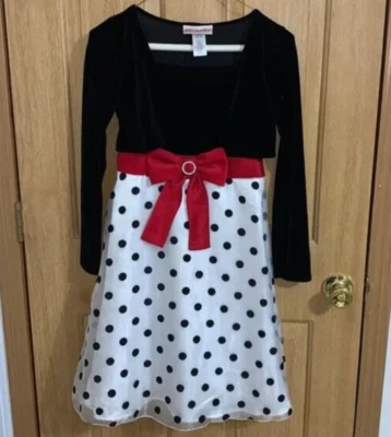 Conjunto Chaqueta Vestido Emily West Lunares Niñas 10.5 Formal Desfile Fiesta En Capas Foto 1 de 4