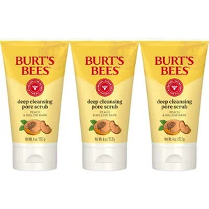Burt's Bees Deep Cleansing Pore Scrub with Peach and Willow Bark, 4oz (3 Pack) - Picture 1 of 8