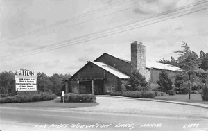 The Pines Movie Theater Houghton Lake Michigan 1947 Real Photo RPPC postcard - Picture 1 of 2