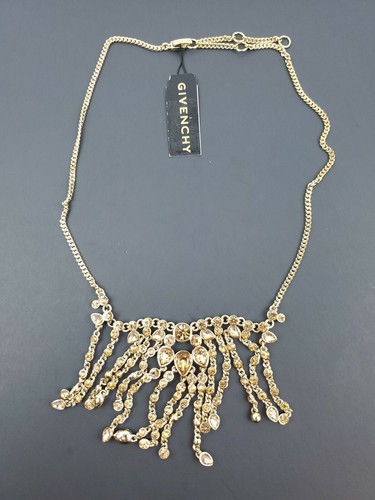 Collana Givenchy tono oro rosa e cristallo $125 regolabile 21" spedizione gratuita