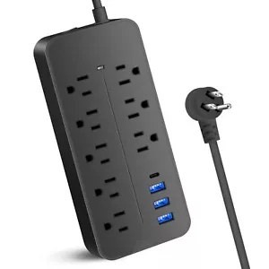 12-in-1 Surge Protector Extension Cord Flat H2B6 - Picture 1 of 7