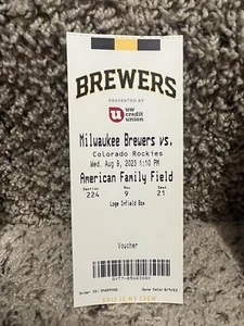 2023 Milwaukee Brewers Andruw Monasterio 1st Career Walkoff Ticket Stub 8/9/23 - Picture 1 of 1