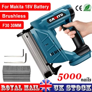 Brushless 30mm 18 Gauge Brad Nail Gun Cordless Stapler Nailer For Makita Battery - Picture 1 of 16
