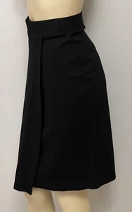 Cynthia Steffe Nordstrom Black Wrap Design Stretch Knit Knee Length Skirt SMALL - Picture 1 of 14