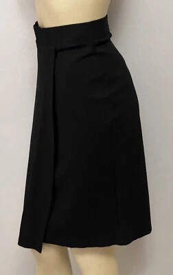 Cynthia Steffe Nordstrom Black Wrap Design Stretch Knit Knee Length Skirt SMALL - Image 1 of 4