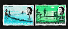 2 used stamps "Series: Qn. Eli. II - Platform & Vine Fishing" Solomon Islands 68