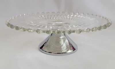 De colección Starburst Vidrio Pastel Cupcake Queso Soporte Diseño Cuentas Fondo Metal Foto 1 de 4