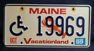 1999 Maine Rollstuhl Behinderte Hummer Nummernschild "19996" A - Bild 1 von 2