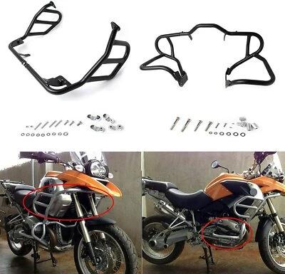Protector de marco de tanque de barras de choque de motor negro para BMW R1200GS 2008-2012  Foto 1 de 4