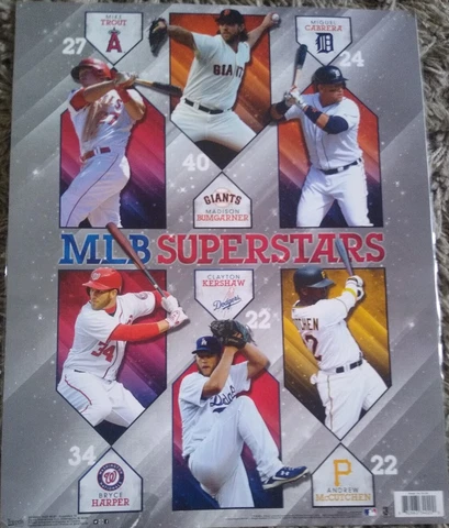 MLB BASEBALL SUPERSTARS 16x20 Wall POSTER ~ Trout Bumgarner Cabrera Harper Cover