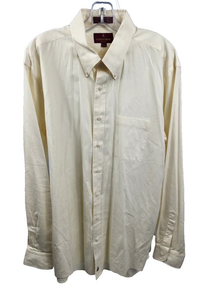 Camisa de vestir para hombre Nordstrom amarilla manga larga abotonada 17-36 Foto 1 de 4