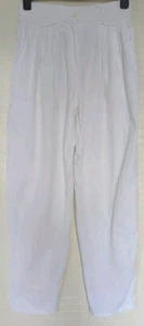 Damen Retro Plissee Baumwolle Leinen Stil Chino Hose Hohe Leibhöhe W 30 L 30" - Bild 1 von 5