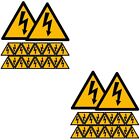  20 Sheets Paper Tabs Electric Shocks Label High Voltage Warning Sign