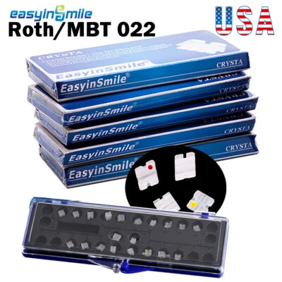 Mini soportes cerámicos ortodoncia brackets dentales transparentes ROJO/MBT 022 ganchos 3/345 Foto 1 de 4