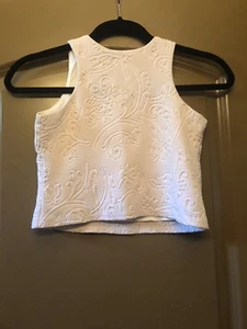 Un Deux Trous Crop Top M Off White Color - Picture 1 of 6