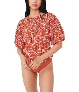 Free People 296121 Dessa Bodysuit Rust Combo SM (Women's 4-6) - Picture 1 of 4