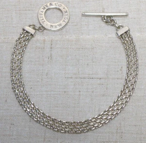Pulsera Tiffany & Co. 7" Malla Palanca Somerset Love Plata de Ley 925 13.5g - Imagen 1 de 7