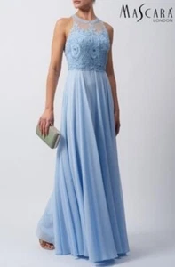 Mascara MC181479 Size 2 pale blue evening Dress Sequin Strap long NWT - Picture 1 of 17