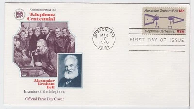 TurtlesTradingPost- Alexander Graham Bell- Telephone 1976 #1683 FDC- Fleetwood - Image 1 of 2