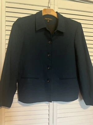 JOHN MEYER женщин размер 12 миниатюрный 12P Blazer куртка винтажный Virgin шерсти бирюзовый - Изображение 1 из 4