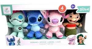 Neu im Karton Disney Baby Stitch Lilo Scrump Angel Cuteeze 6 Zoll Plüsch weiche Augen 4-teiliges Set - Bild 1 von 2