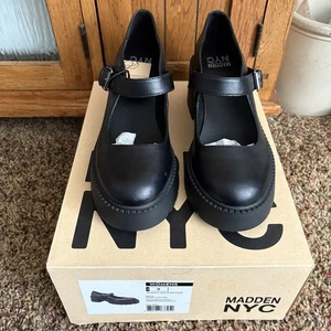 Madden NYC Lug MaryJane Chunky Heel Shoes Size 9 New In Box - Picture 1 of 6