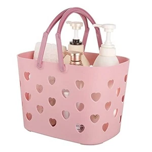 Portable Shower Caddy Tote Plastic Storage Basket with Handle Box 1 Pack pink - Picture 1 of 7