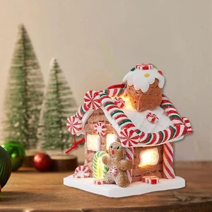 ^Decorazione natalizia casetta incandescente pan di zenzero casa festa decorazione scrivania - Foto 1 di 18