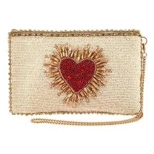 Mary Frances Heart Burst Perle Bandoulière Téléphone Portable Sac Pochette Nouveauté Eveni... - Photo 1 sur 6