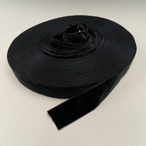 Vintage Black Velvet Ribbon 1.5" Wide Nylon 43 Yards Made in England - Picture 1 of 4