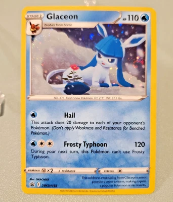 SWIRL Glaceon SWSH192 Sword & Shield Black Star Promo Holo Pokemon Card LP - Image 1 of 4
