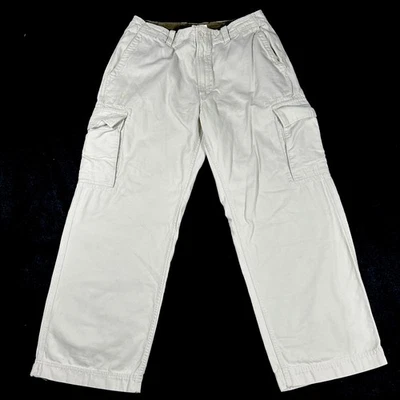Calça cargo vintage Gap padrão masculina 33x30 algodão cáqui solta utilitária folgada - Imagem 1 de 4
