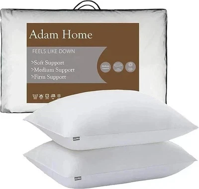 Adam Home 2 Pack Hotel Quality Pillows Side Sleeper Bounce Back Bed Pillow