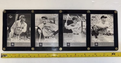 2004 Upper Deck Yankee Classics 4-Card Plexi Set Ruth Gehrig DiMaggio Mantle - Image 1 of 4