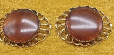 Clips de suéter de piel para zapatos MUCI dorado/topacio color centro Art Deco 2,25 pulgadas x 1,75 pulgadas Foto 1 de 4