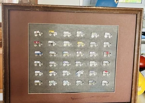 Complete Set (of 36) 1988 Calgary Stampede Chuckwagon Lapel Pins RARE Framed - Bild 1 von 13