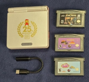 Mario 25th Anniversary Bundle GameBoy Advance SP - IPS V2 Bright LCD USB-C Mod + - Picture 1 of 16