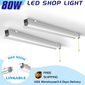 2 x 80W LED Shop Light Tube Bulbs Garage Warehouse Workbench Lamp Linkable 5000K - Picture 1 of 12