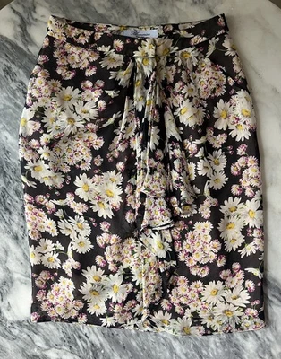 Falda Blumarine Seda Floral Hecha en Italia XS Foto 1 de 4