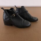 Cole Haan Women's Shoe Size 6.5 Black Leather Etta Block Heel Zip-Up Booties