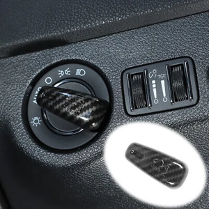 Cubierta de botón de interruptor de control de faros para Dodge Challenger 15+ fibra de carbono - Imagen 1 de 8