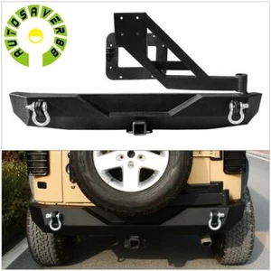 Rear Bumper for 2007-2018 Jeep Wrangler JK & Unlimited w/ Tire Carrier & D-Rings - Picture 1 of 8