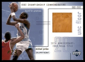 Michael Jordan - UNC Juego Usado Piso - 2001-02 Cubierta Superior Ovation MJF5 Tacones Alquitrán - Imagen 1 de 2