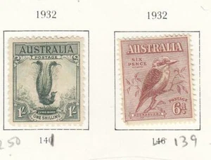 AUSTRALIA (MK6234) # 139,141 VF-MH 6d,1sh KOOKABURRA /MALE LYREBIRD CAT VAL $60 - Picture 1 of 1