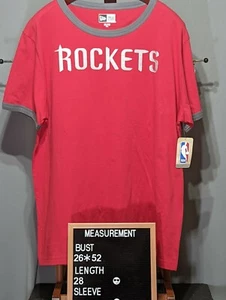 NWT Houston Rockets NBA Basketball Men’s New Era Red T-Shirt XXL Crew Neck - Picture 1 of 6