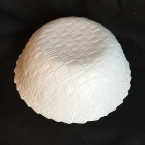Vintage Weavetex White Milk Glass Basket Weave Chip Bowl Indiana Glass 9" EUC - Picture 1 of 5