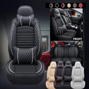 For Mercedes Benz 5 Seats Car Seat Covers Full Set Leather Front Rear Padded Mat - Picture 1 of 26