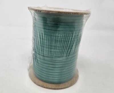 Celadon Green 3mm 1/8" Double Sided Satin Polyester Craft Ribbon 500 YDS Bulk - Image 1 of 2