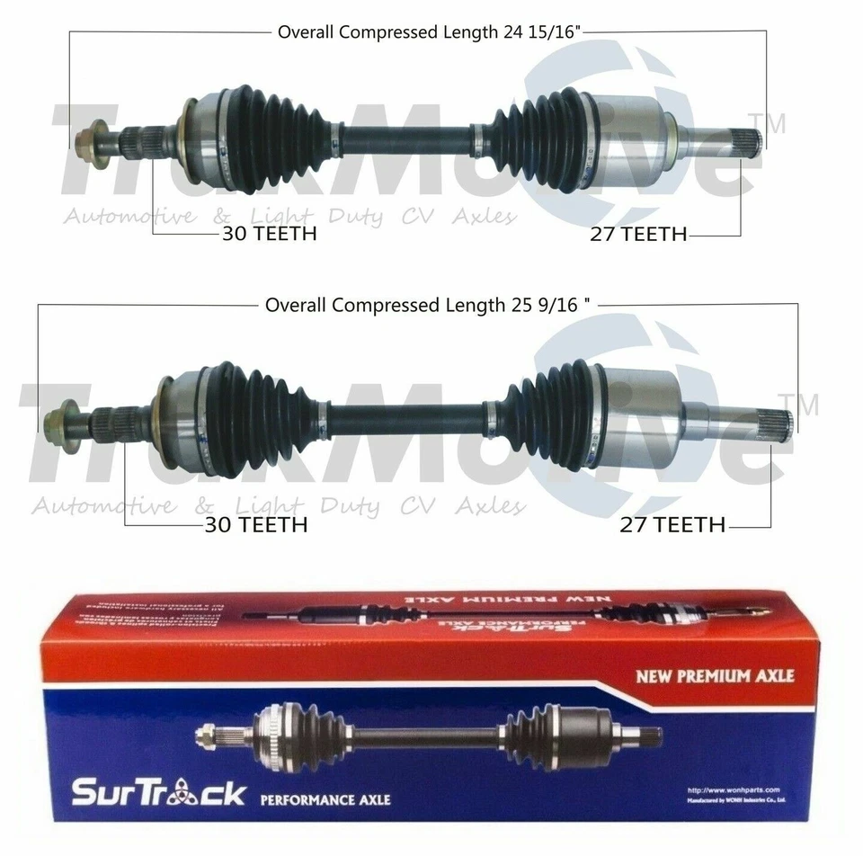 Juego de 2 ejes delanteros SurTrack CV para Cadillac SRX 2012-2016 Foto 1 de 1